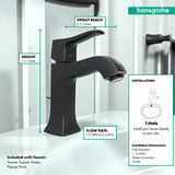 Hansgrohe 31075921 Metris C Single Hole Faucet RUBBED BRONZE