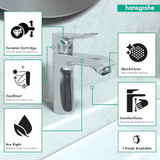 Hansgrohe 31121001 Metris 110 Single-Hole Faucet CoolStart without Pop-up, 1.2 GPM Chrome