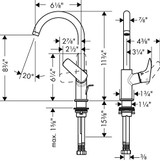 Hansgrohe 71130001 Logis 210 Single-Hole Faucet, 1.2 GPM Chrome