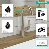 Hansgrohe 71130821 Logis 210 Single-Hole Faucet, 1.2 GPM Brushed Nickel