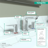 Hansgrohe 71733001 Talis E 150 Widespread Faucet, 1.2 gpm: Chrome