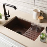 Native Trails CPS233 CANTINA PRO: Hammered Copper Undermount Bar/Prep Sink: Antique Finish