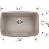 Blanco 442549 Valea 27" Single Undermount - Truffle