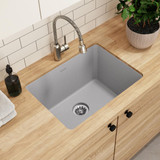 Elkay Quartz Classic 25" x 18-1/2" x 11-13/16" Undermount Laundry Sink with Perfect Drain Greystone