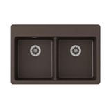 Elkay Quartz Classic 33" x 22" x 5-1/2", Double Bowl Drop-in ADA Sink with Perfect Drain, Mocha