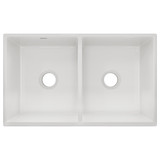 Elkay Fireclay 33" x 19-15/16" x 9", Equal Double Bowl Farmhouse Sink, White