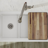 Elkay Fireclay 33" x 19-15/16" x 9-3/16" 60/40 Double Bowl Farmhouse Workstation Sink with Aqua Divide White
