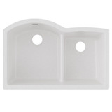 Elkay Quartz Classic 33" x 22" x 10" Offset 60/40 Double Bowl Undermount Sink with Aqua Divide White
