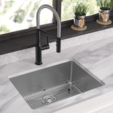 Elkay Crosstown 18 Gauge Stainless Steel 25" x 22" x 9" 1-Hole Single Bowl Dual Mount Sink Kit