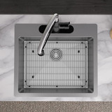 Elkay Crosstown 18 Gauge Stainless Steel 25" x 22" x 9" 3-Hole Single Bowl Dual Mount Sink Kit