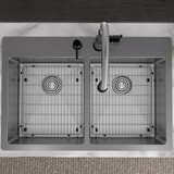 Elkay Crosstown 18 Gauge Stainless Steel 33" x 22" x 9" 2-Hole Equal Double Bowl Dual Mount Sink Kit