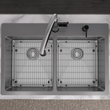 Elkay Crosstown 18 Gauge Stainless Steel 33" x 22" x 9" FR2-Hole Equal Double Bowl Dual Mount Sink Kit