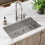 Elkay Crosstown 18 Gauge Stainless Steel 33" x 22" x 9" FR2-Hole Single Bowl Dual Mount Sink Kit