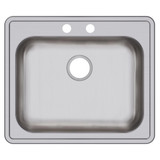 Elkay Dayton Stainless Steel 25" x 21-1/4" x 5-3/8" 2-Hole Single Bowl Drop-in Sink