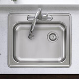 Elkay Dayton Stainless Steel 25" x 21-1/4" x 5-3/8" 3-Hole Single Bowl Drop-in Sink with Right Drain
