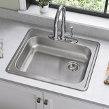 Elkay Dayton Stainless Steel 25" x 21-1/4" x 5-3/8" 3-Hole Single Bowl Drop-in Sink with Right Drain