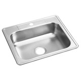 Elkay Dayton Stainless Steel 25" x 21-1/4" x 6-9/16" 1-Hole Single Bowl Drop-in Sink