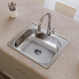 Elkay Dayton Stainless Steel 25" x 21-1/4" x 6-9/16" 1-Hole Single Bowl Drop-in Sink