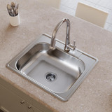 Elkay Dayton Stainless Steel 25" x 21-1/4" x 6-9/16" 3-Hole Single Bowl Drop-in Sink
