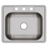Elkay Dayton Stainless Steel 25" x 21-1/4" x 6-9/16" 3-Hole Single Bowl Drop-in Sink