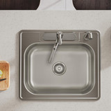 Elkay Dayton Stainless Steel 25" x 21-1/4" x 6-9/16" 4-Hole Single Bowl Drop-in Sink