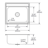 Elkay Dayton Stainless Steel 25" x 22" x 10-1/4" 4-Hole Single Bowl Drop-in Sink