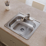 Elkay Dayton Stainless Steel 25" x 22" x 6-9/16" 1-Hole Single Bowl Drop-in Sink