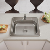 Elkay Dayton Stainless Steel 25" x 22" x 6-9/16" 1-Hole Single Bowl Drop-in Sink