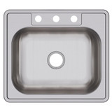 Elkay Dayton Stainless Steel 25" x 22" x 6-9/16" 3-Hole Single Bowl Drop-in Sink