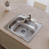 Elkay Dayton Stainless Steel 25" x 22" x 6-9/16" 4-Hole Single Bowl Drop-in Sink