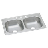 Elkay Dayton Stainless Steel 33" x 22" x 6-9/16" 3-Hole Equal Double Bowl Drop-in Sink