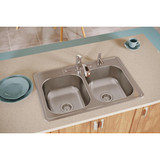 Elkay Dayton Stainless Steel 33" x 22" x 8-1/16", 1-Hole Equal Double Bowl Drop-in Sink
