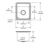 Elkay Lustertone Classic Stainless Steel 15" x 17-1/2" x 10" 3-Hole Single Bowl Drop-in Sink