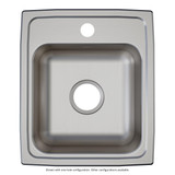 Elkay Lustertone Classic Stainless Steel 15" x 17-1/2" x 6-1/2", 1-Hole Single Bowl Drop-in ADA Sink