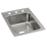 Elkay Lustertone Classic Stainless Steel 17" x 22" x 5-1/2" 3-Hole Single Bowl Drop-in ADA Sink