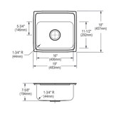 Elkay Lustertone Classic Stainless Steel 19" x 18" x 7-5/8" 2-Hole Single Bowl Drop-in Sink
