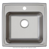 Elkay Lustertone Classic Stainless Steel 19-1/2" x 19" x 5-1/2" 3-Hole Single Bowl Drop-in ADA Sink