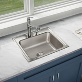 Elkay Lustertone Classic Stainless Steel 22" x 19-1/2" x 7-5/8", 3-Hole Single Bowl Drop-in Sink