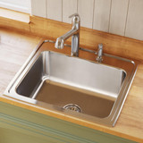 Elkay Lustertone Classic Stainless Steel 25" x 22" x 10-3/8" 1-Hole Single Bowl Drop-in Sink