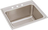 Elkay Lustertone Classic Stainless Steel 25" x 22" x 12-1/8" 3-Hole Single Bowl Drop-in Sink