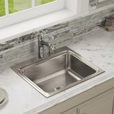 Elkay Lustertone Classic Stainless Steel 25" x 22" x 8-1/8", 1-Hole Single Bowl Drop-in Sink