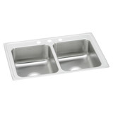 Elkay Lustertone Classic Stainless Steel 33" x 21-1/4" x 7-7/8", 3-Hole Equal Double Bowl Drop-in Sink