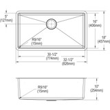 Elkay Crosstown 16 Gauge Stainless Steel 32-1/2" x 18" x 10" Single Bowl Undermount Sink Kit