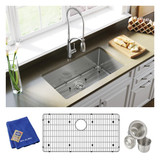 Elkay Crosstown 16 Gauge Stainless Steel 32-1/2" x 18" x 10" Single Bowl Undermount Sink Kit