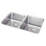 Elkay ELUH3120LPD Lustertone Classic Stainless Steel 31-1/4" x 20-1/2" x 9-7/8", Double Bowl Undermount Sink w/ Perfect Drain