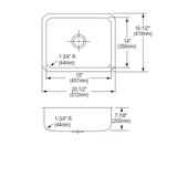 Elkay Lustertone Classic Stainless Steel, 20-1/2" x 16-1/2" x 7-7/8" Single Bowl Undermount Sink