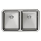 Elkay Lustertone Classic Stainless Steel, 30-3/4" x 18-1/2" x 5-3/8", Double Bowl Undermount ADA Sink w/Perfect Drain