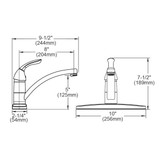 Elkay Everyday Three Hole Deck Mount Kitchen Faucet with Lever Handle and Deck Plate/Escutcheon Chrome