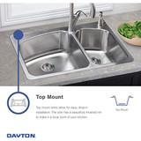 Elkay Dayton Stainless Steel 31-7/8" x 31-7/8" x 7" 4-Hole Equal Double Bowl Corner Sink