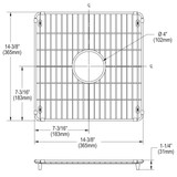 Elkay Crosstown Stainless Steel 14-3/8" x 14-3/8" x 1-1/4" Bottom Grid